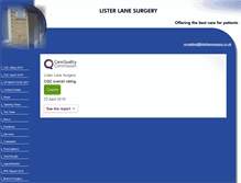Tablet Screenshot of listerlanesurgery.co.uk
